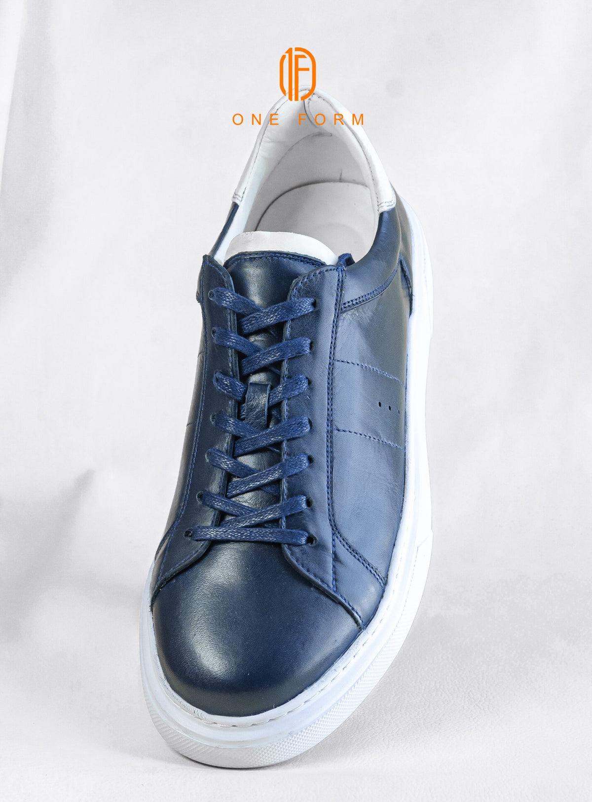 Baskets Prestige en Cuir Bleu Marine & Blanc