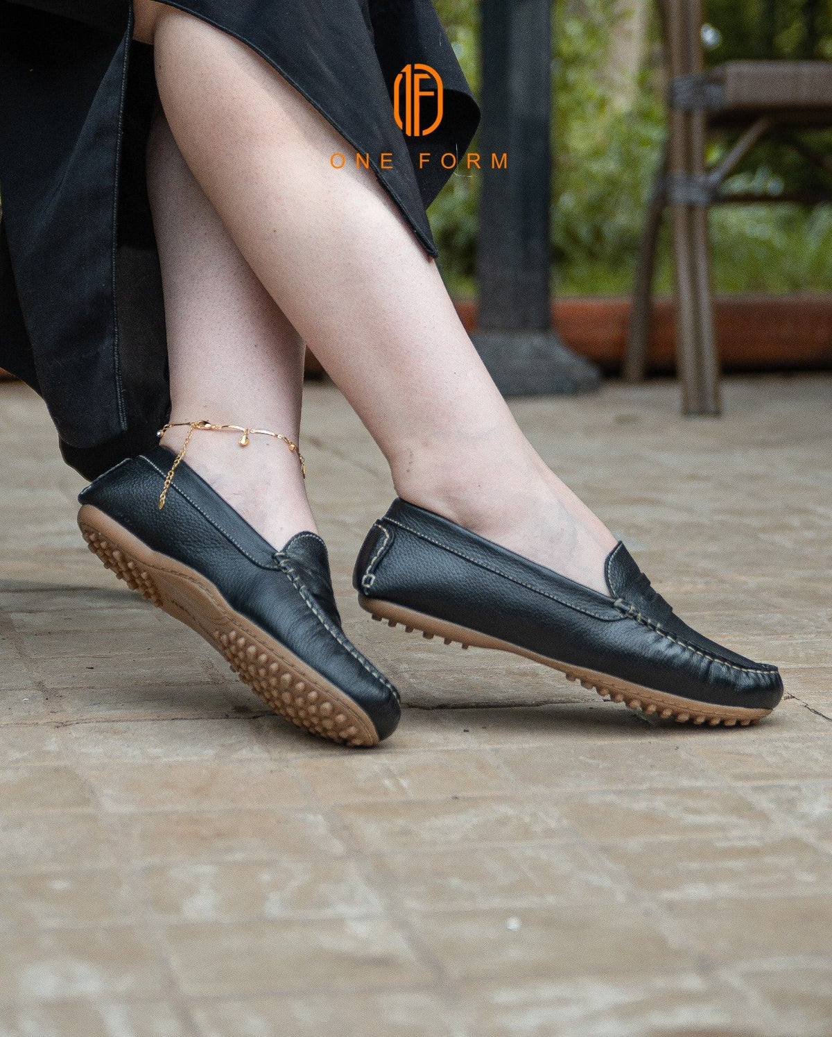 Mocassin Chic en Cuir Grainé Noir
