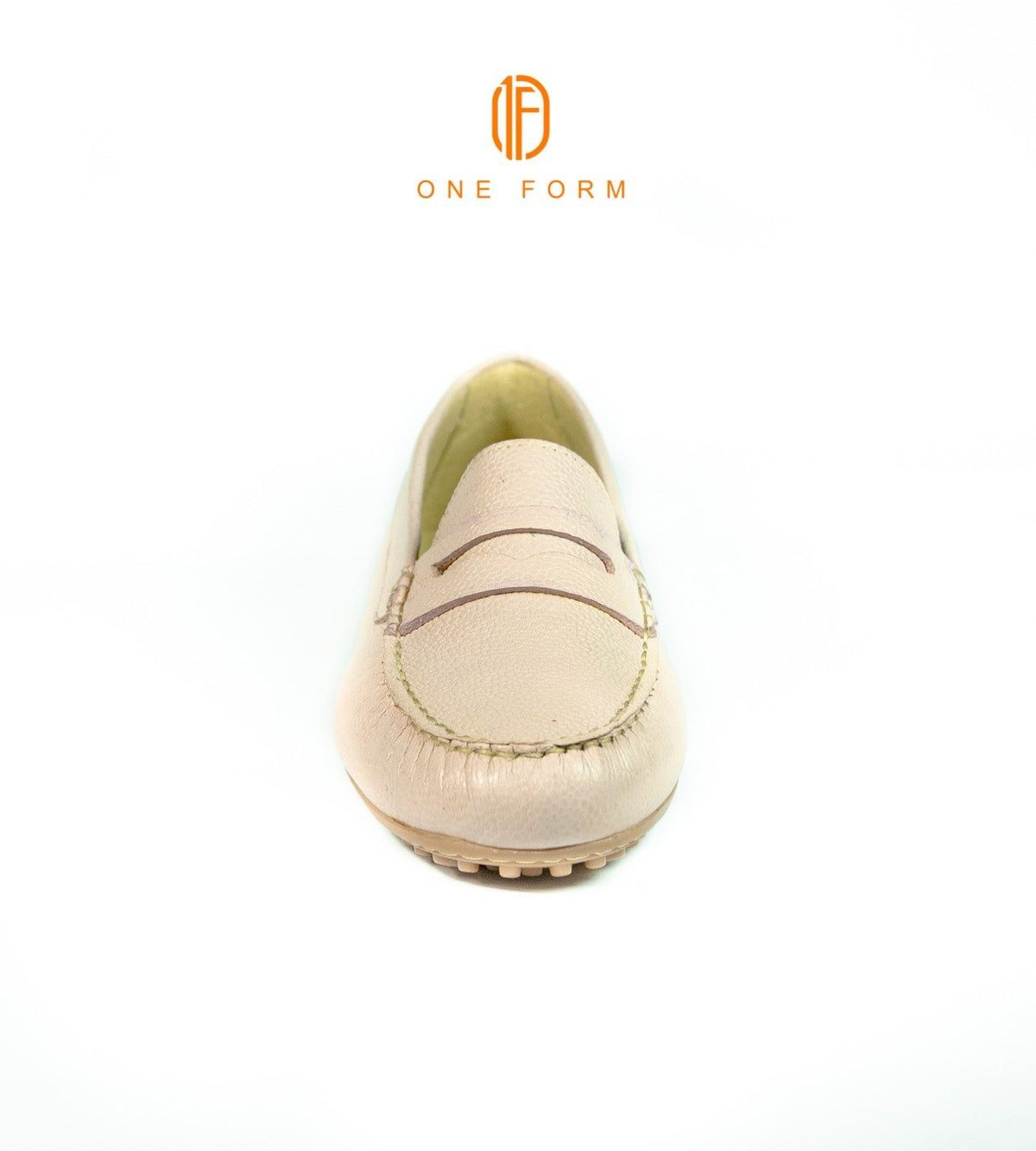 Mocassin Chic en Cuir Grainé rose bébé