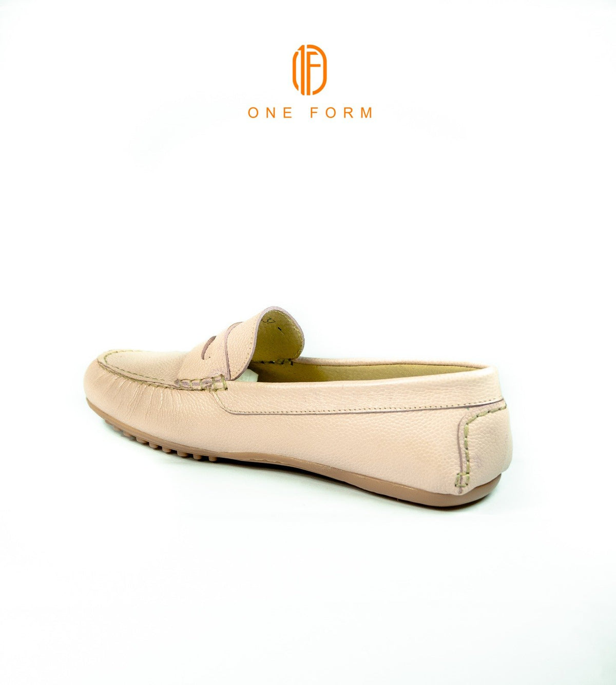 Mocassin Chic en Cuir Grainé rose bébé