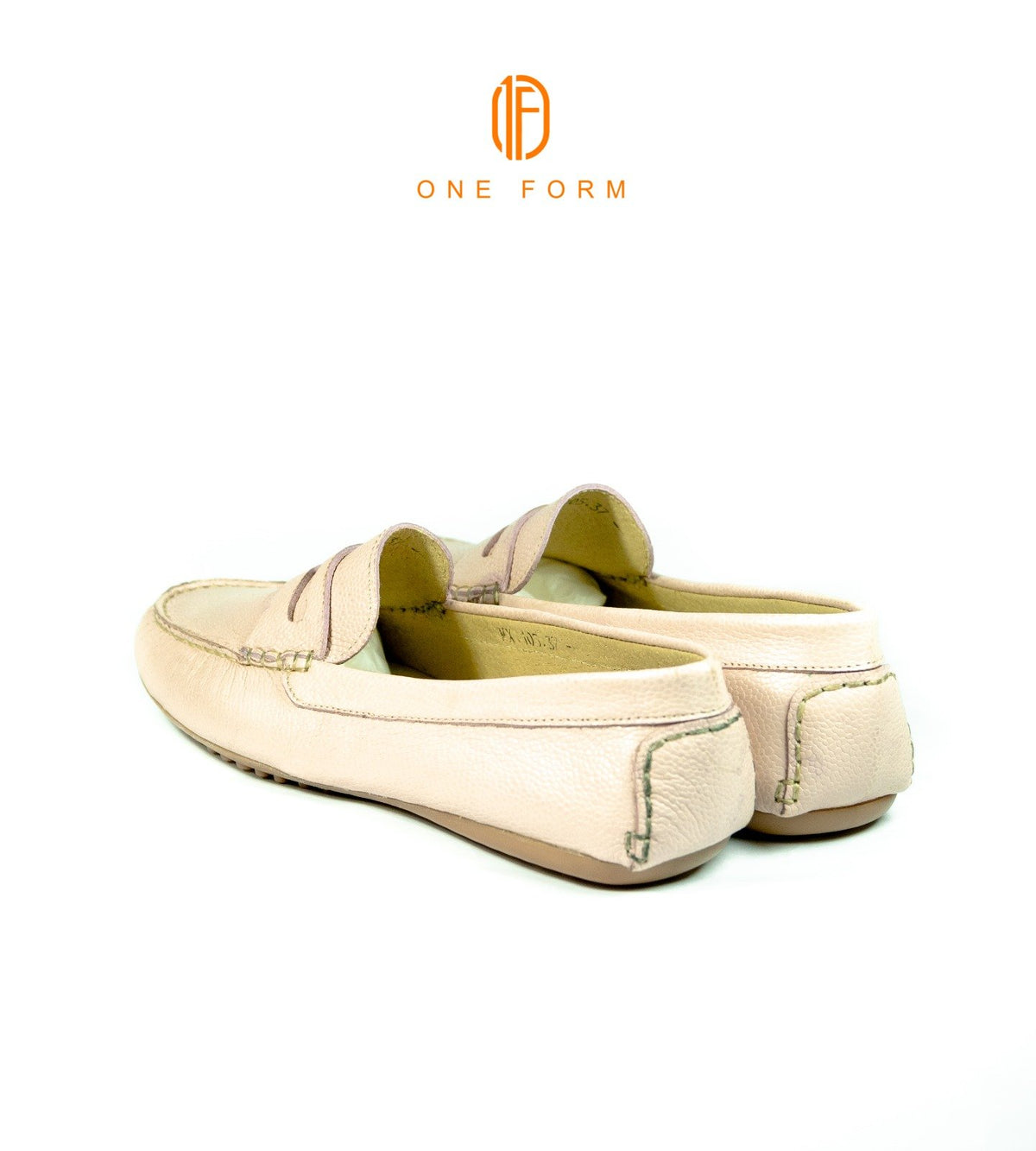 Mocassin Chic en Cuir Grainé rose bébé