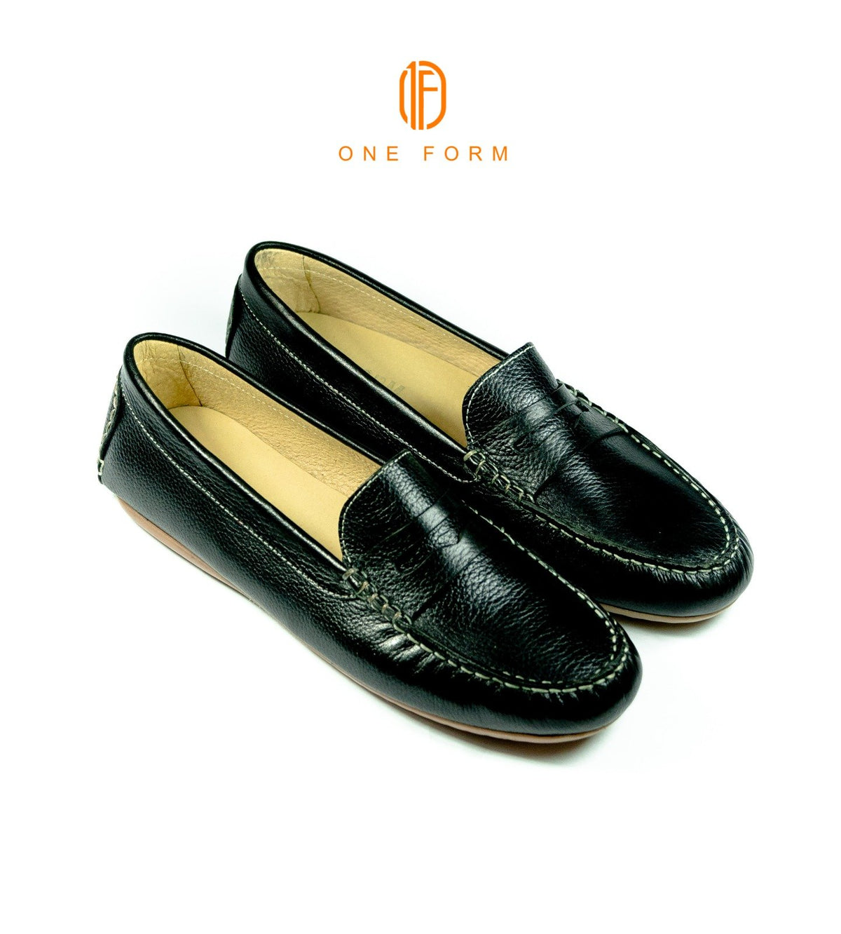Mocassin Chic en Cuir Grainé Noir