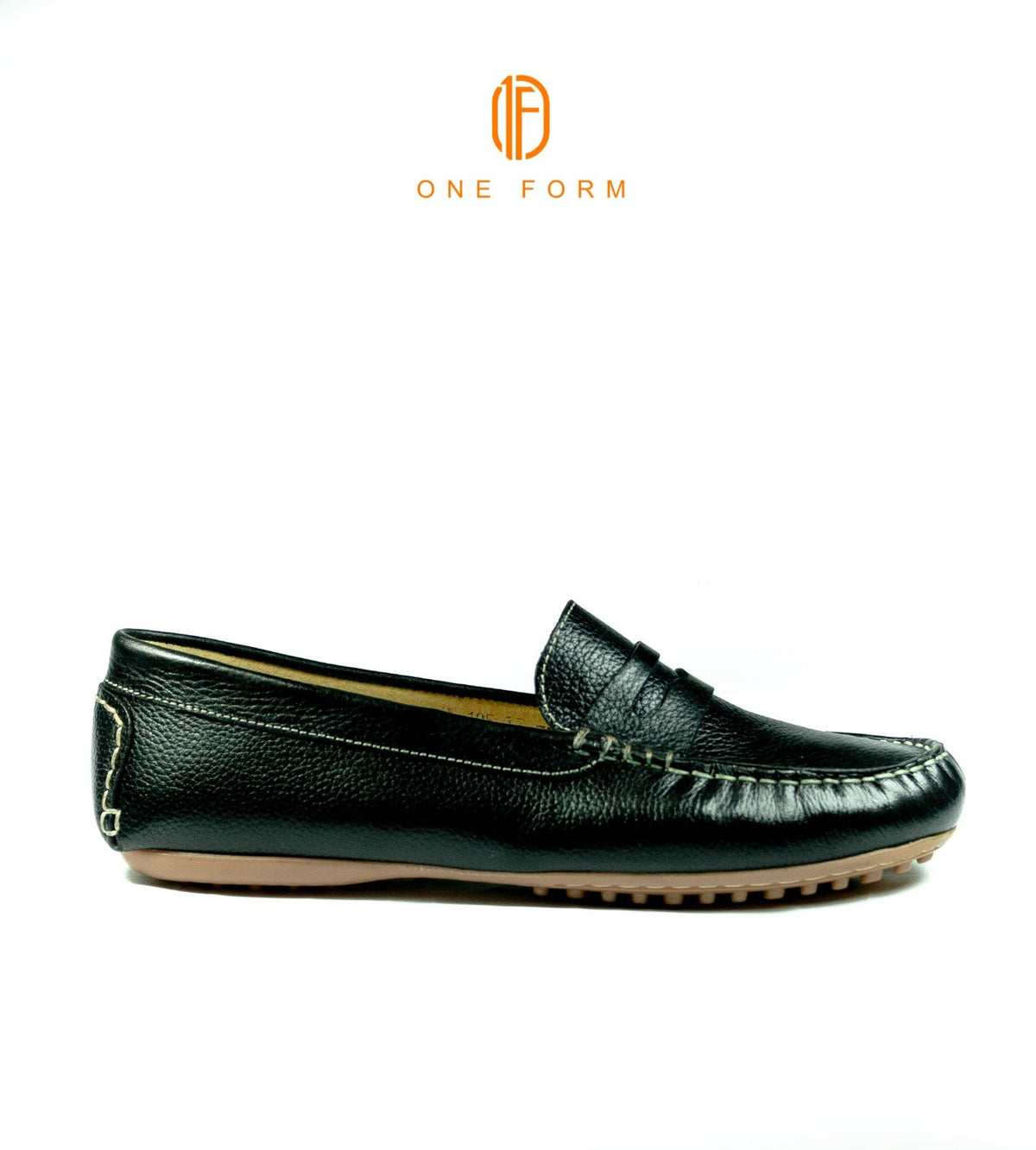 Mocassin Chic en Cuir Grainé Noir