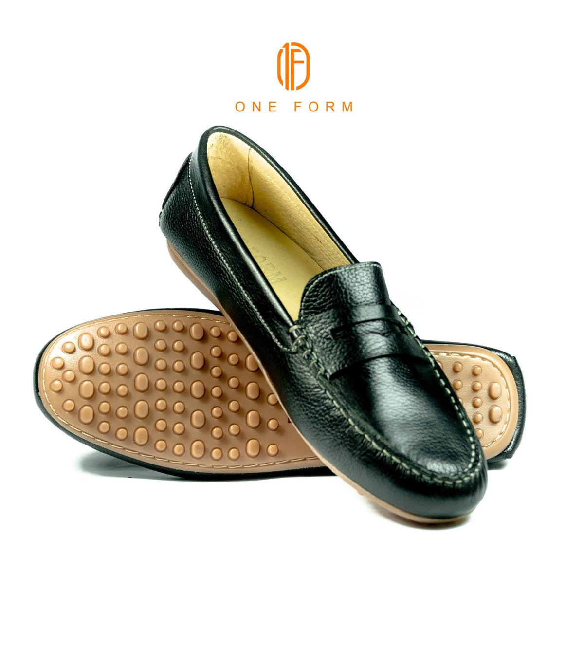 Mocassin Chic en Cuir Grainé Noir
