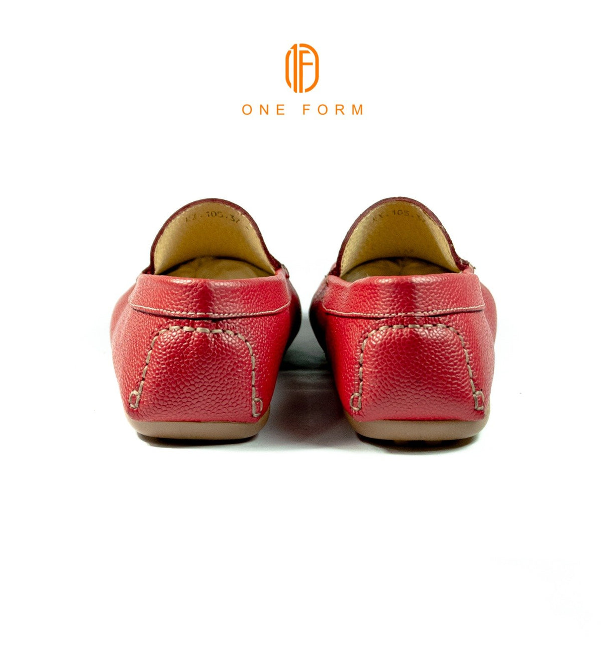 Mocassin Chic en Cuir Grainé Rouge