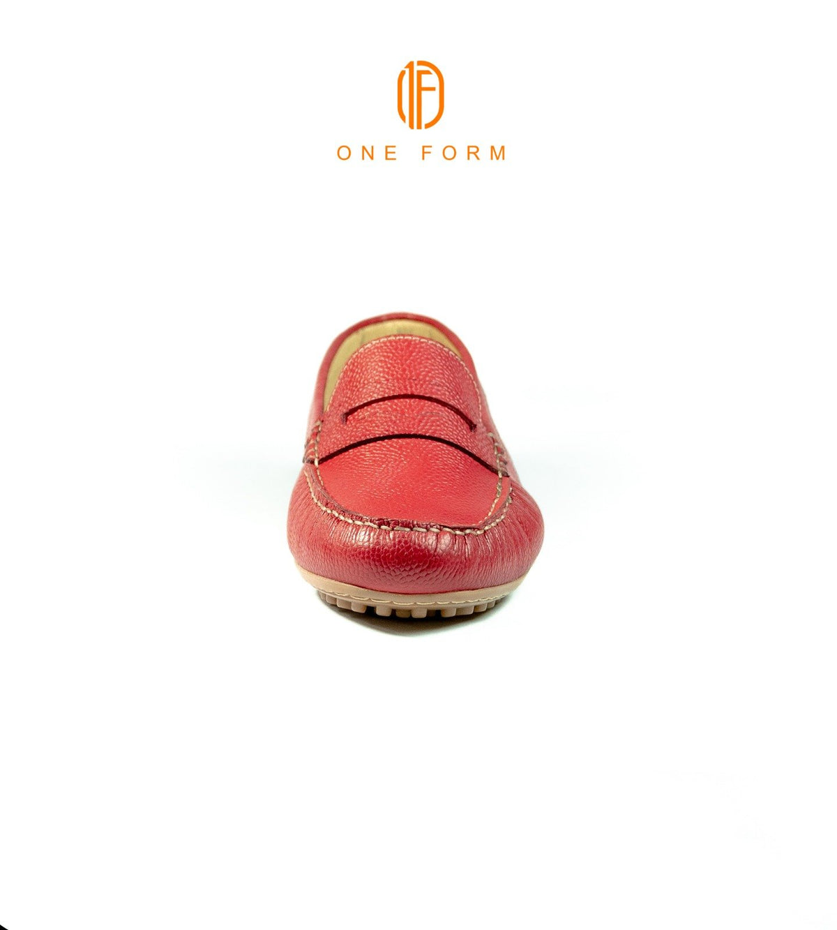 Mocassin Chic en Cuir Grainé Rouge