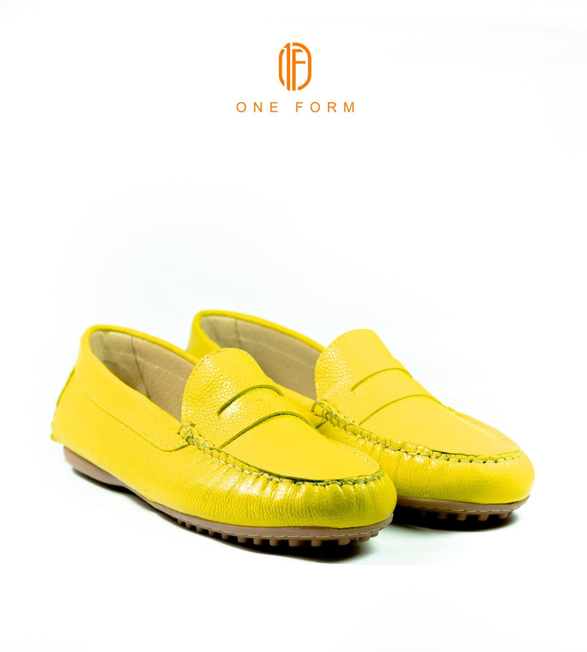 Mocassin Chic en Cuir Grainé Jaune