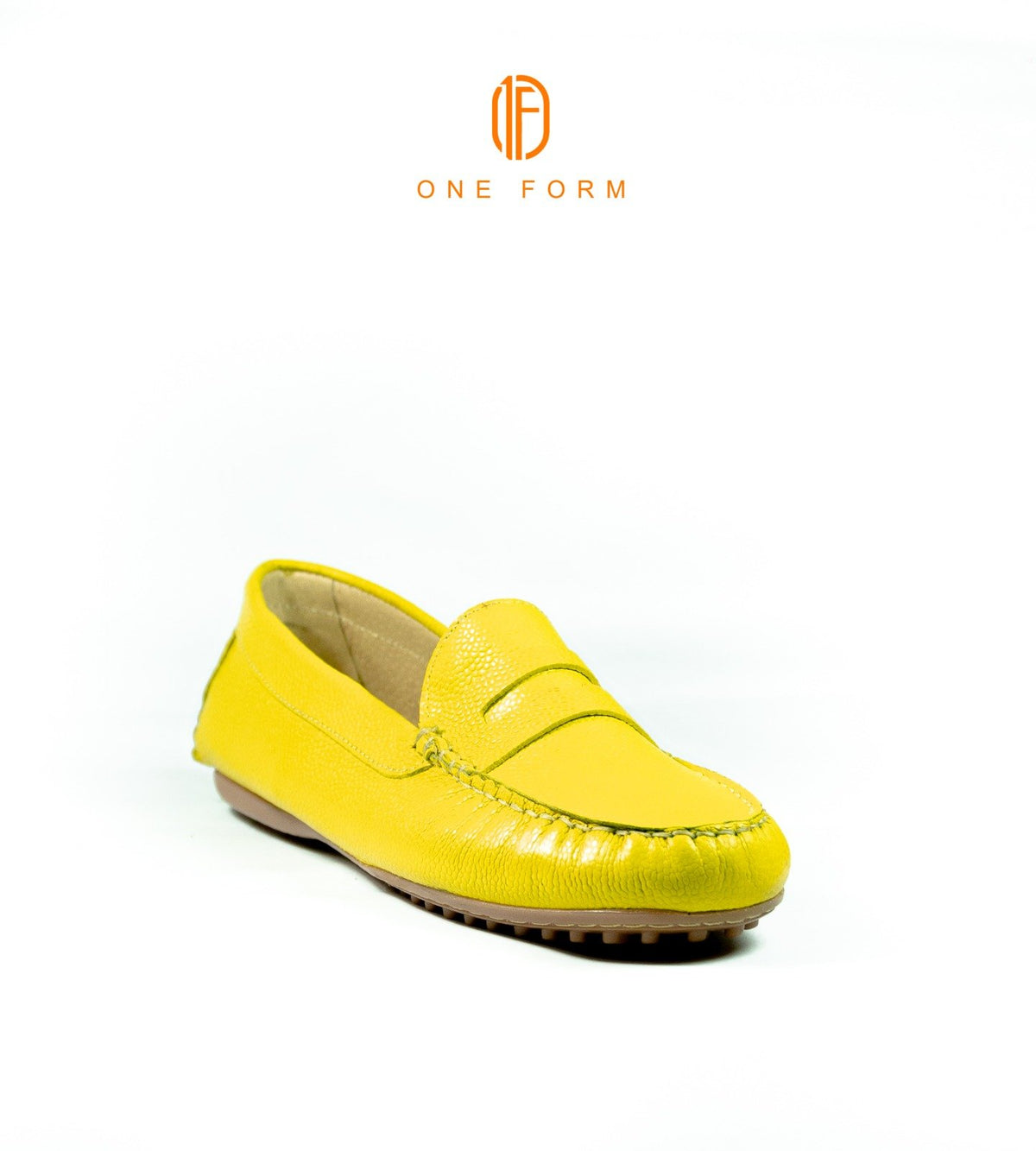 Mocassin Chic en Cuir Grainé Jaune