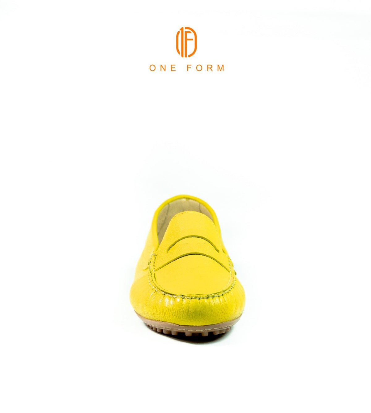 Mocassin Chic en Cuir Grainé Jaune