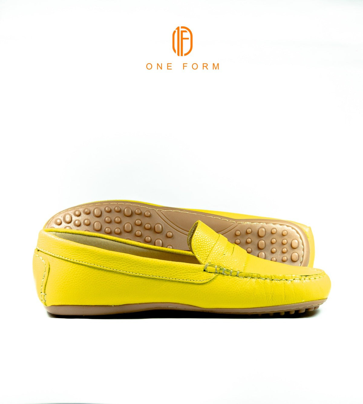 Mocassin Chic en Cuir Grainé Jaune
