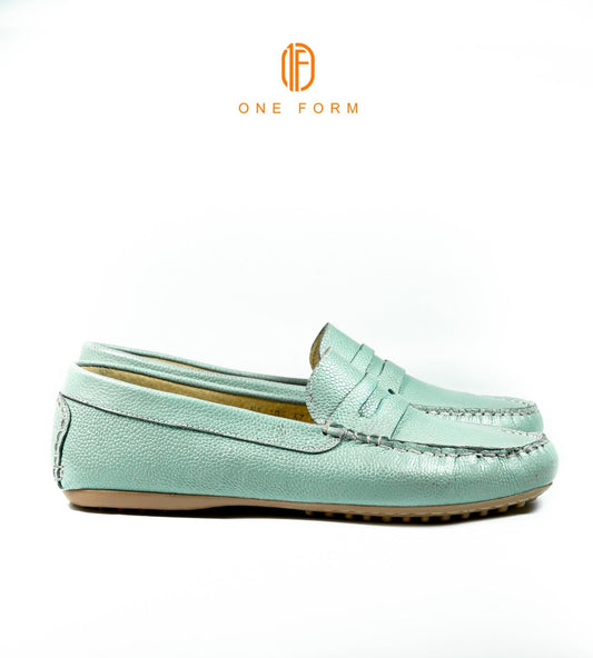 Mocassin Chic en Cuir bleu ciel