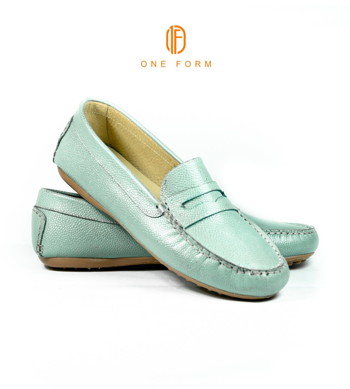 Mocassin Chic en Cuir bleu ciel
