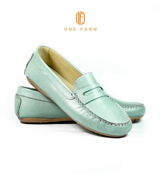 Mocassin Chic en Cuir bleu ciel