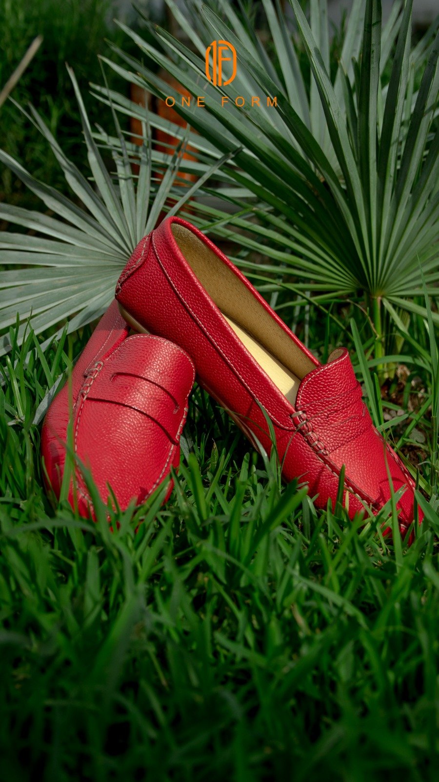 Mocassin Chic en Cuir Grainé Rouge