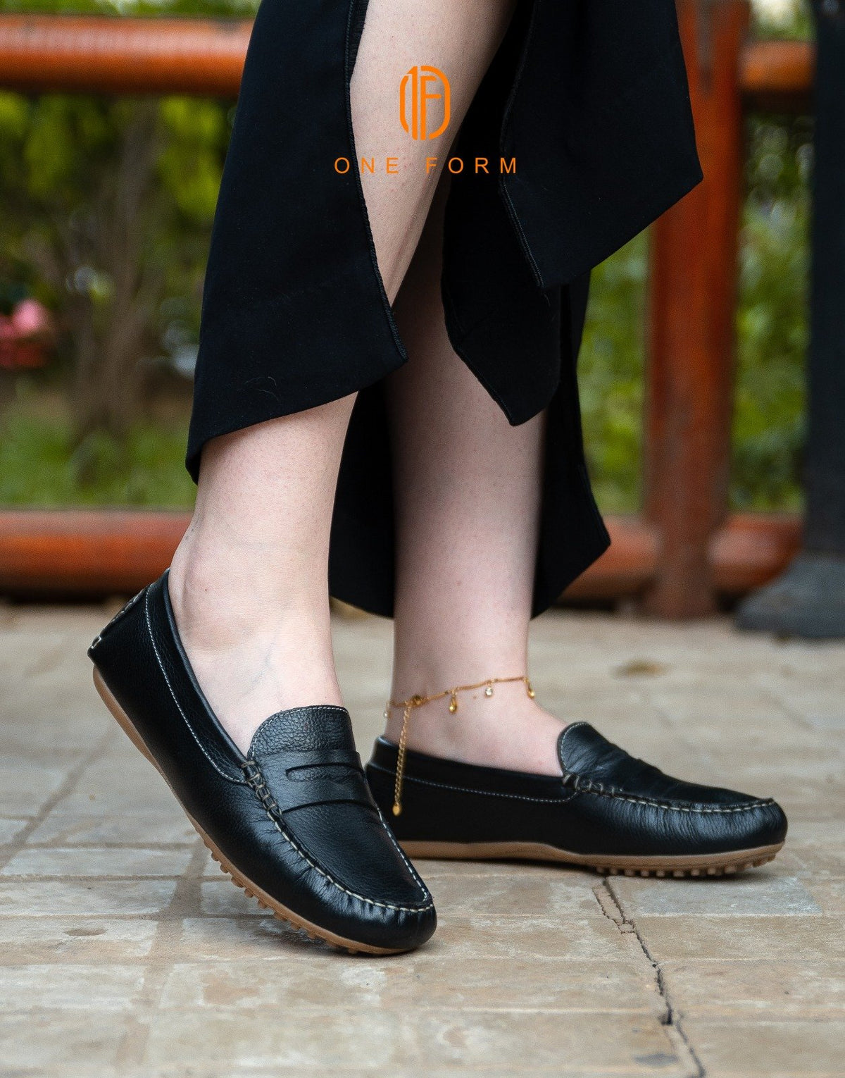 Mocassin Chic en Cuir Grainé Noir