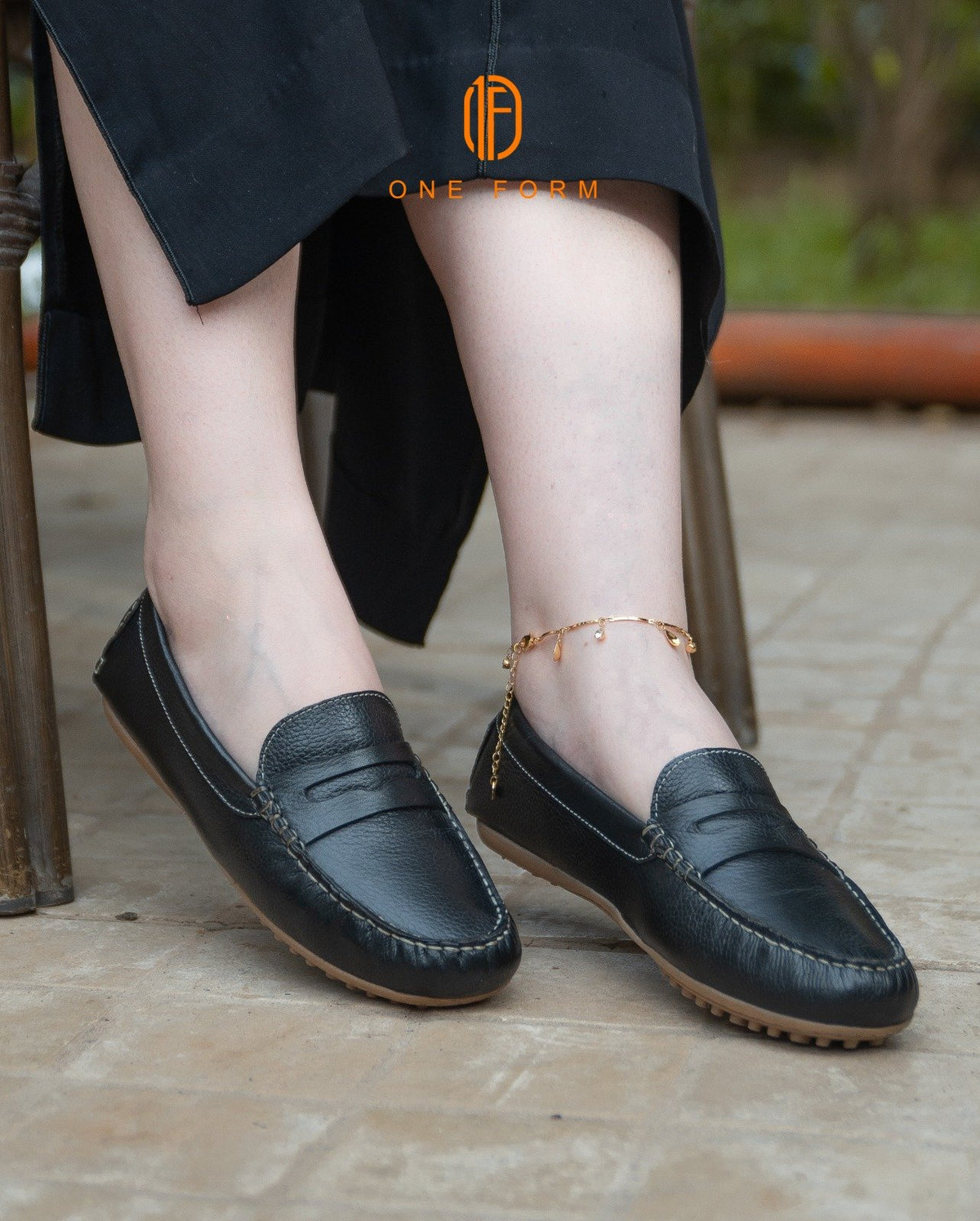 Mocassin Chic en Cuir Grainé Noir
