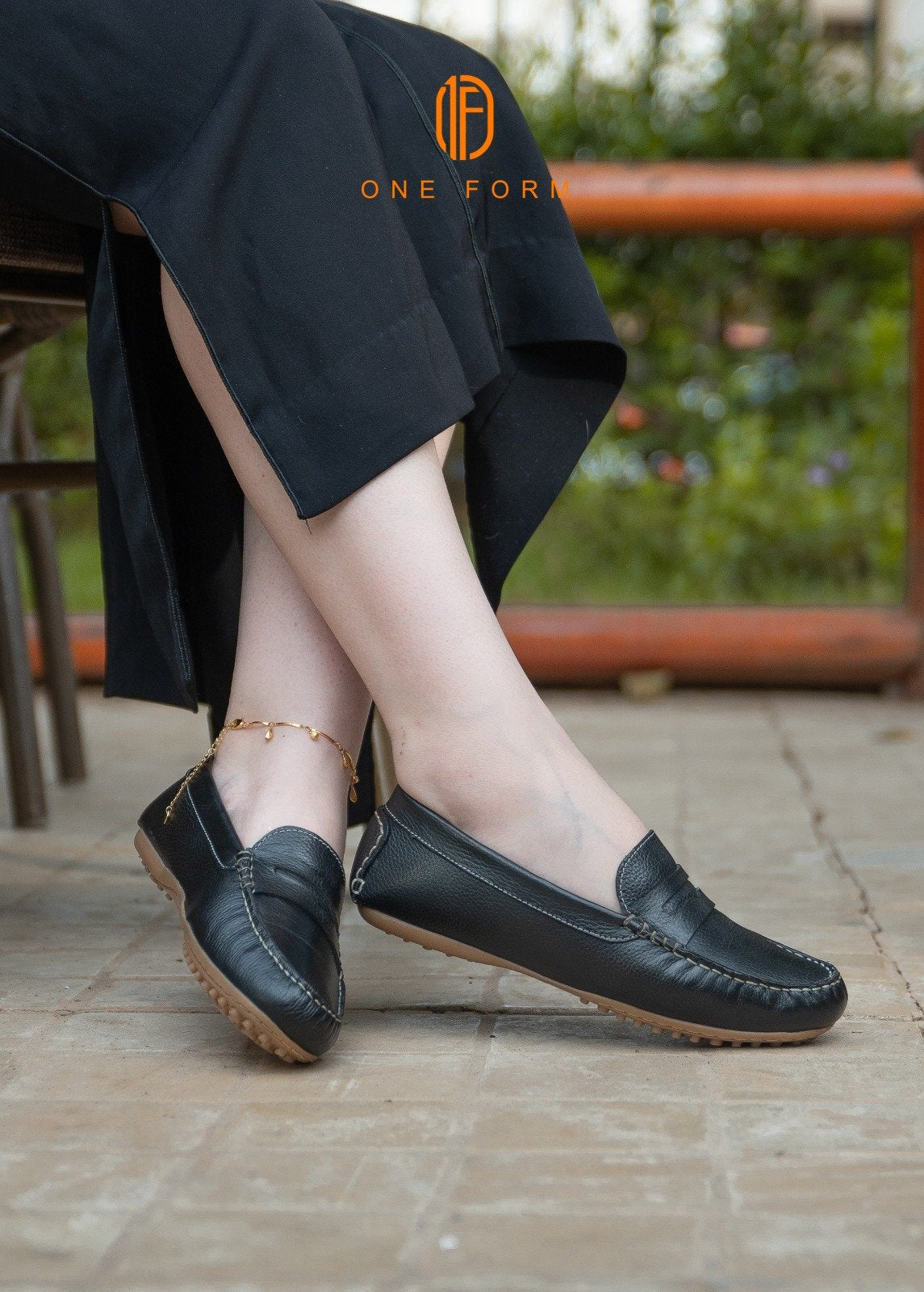 Mocassin Chic en Cuir Grainé Noir